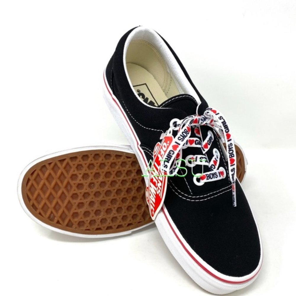 💖MEGA SALE💖VANS ERA I heart ❤️ Black Canvas Men's Size 9.5 13 VN0A4U39WKU - Picture 2 of 12